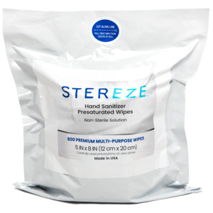 Stereze STHS800RW Hand Sanitzer, Presaturated Wipes, 8.5" x 6", 800/Refill pk