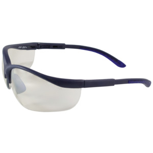 Bouton Optical 250-21-0102 Hi-Voltage AC Semi-Rimless Safety Glasses, BL, I/O Lens, Anti-Scratch