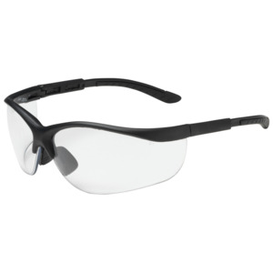 Bouton Optical 250-21-0400 Hi-Voltage AC Semi-Rimless Safety Glasses, BK/CL Lens, Anti-Scratch