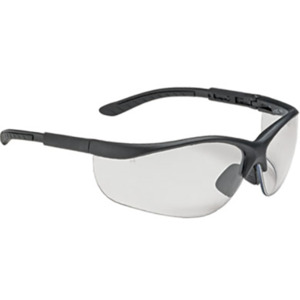 Bouton Optical 250-21-0420 Hi-Voltage AC Semi-Rimless Safety Glasses, BK/CL Lens, Anti-Scratch/Fog