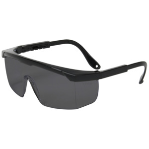 Bouton Optical 250-24-0001 Hi-Voltage ARC Semi-Rimless Safety Glasses, BK/GY Lens, Anti-Scratch