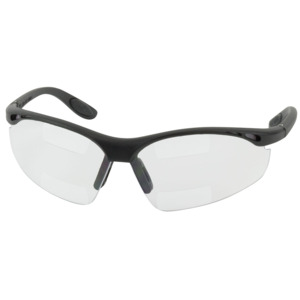 Bouton Optical 250-25-1515 Double Mag Readers Safety Readers, Semi-Rimless, BK/CL Lens, Anti-Scratch/Fog, Dual +1.50 Diopter