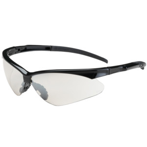 Bouton Optical 250-28-0000 Adversary Safety Glasses, Semi-Rimless, BK/CL Lens, Anti-Scratch