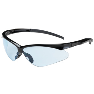 Bouton Optical 250-28-0003 Adversary Safety Glasses, Semi-Rimless, BK/LT BL Lens, Anti-Scratch