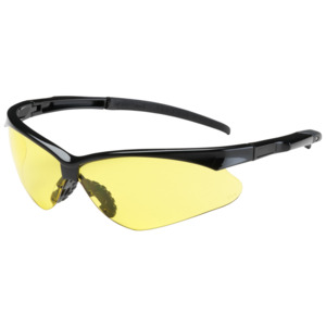 Bouton Optical 250-28-0009 Adversary Safety Glasses, Semi-Rimless, BK/AM Lens, Anti-Scratch