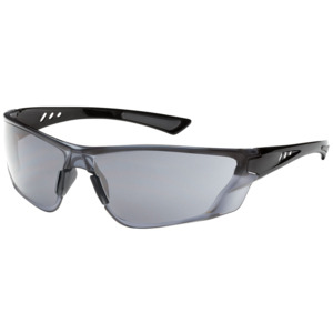 Bouton Optical 250-32-0551 Recon Safety Glasses, Rimless, Gloss BK/LT GY Lens, FogLess 3Sixty