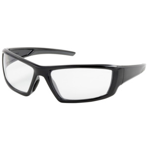 Bouton Optical 250-47-0020 Sunburst Full Frame Safety Glasses, BK/CL Lens, Anti-Scratch/Fog