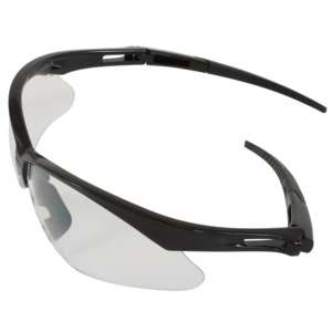 Bouton Optical 250-AN-10110 Anser Safety Glasses, Semi-Rimless, BK/CL Lens, Anti-Scratch