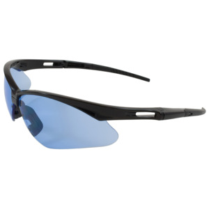Bouton Optical 250-AN-10113 Anser Safety Glasses, Semi-Rimless, BK/LT BL Lens, Anti-Scratch