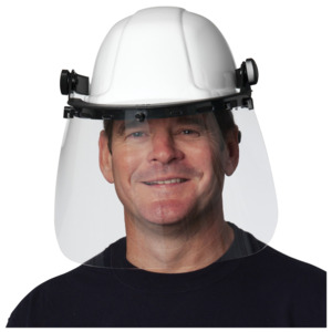 Bouton Optical 251-01-5225 Plastic Face Shield Bracket for Cap Style Hard Hats, Universal Slots