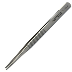 Lindstrom 120-SA Tweezers, Straight, Beveled, Fine, Strong Tips, Serrated Grip, Stainless Steel