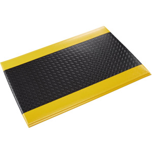Crown Matting WBRZ036YD-75 Wear-Bond Comfort-King Mat, Diamond-Surface, Black/Yellow, 3' x 75'