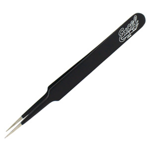 Excel Blades 30421 Tweezers, Straight Point, Stainless Steel, 4.5"