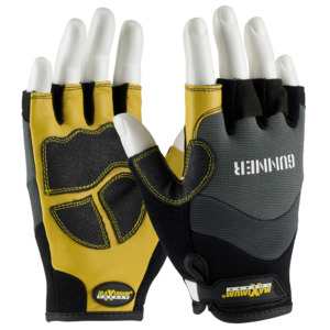 Maximum Safety 120-4300/S Glove, Gunner Workman, Reinforced Goatskin Palm, Half-Finger, Gray, Small