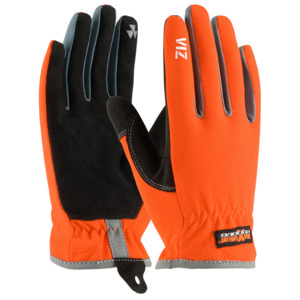 Maximum Safety 120-4600/M Glove, Viz Workman, Syn. Leather Palm, PVC Grip, Hi-Vis Orange, Medium