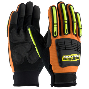 Maximum Safety 120-5900/L Glove, MOG, Synthetic Leather Palm, TPR Impact, Hi-Vis Orange, Large