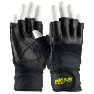 Maximum Safety 122-AV20/S Glove, Leather Palm/Knuckles, Anti-Vib, Shock Absorb. Pad, Black, Small