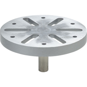 Panavise 337 Panavise Fixturing Head Universal 5.375" Diameter, Six slots are 0.4375" (11.1mm) wide and 1.1875" (30.2mm) long; six 0.25" (6.3mm) bolt holes are evenly spaced on a 4.375" (111.1mm) bolt circle