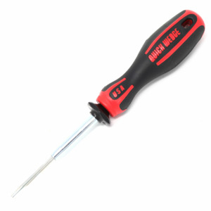 Quick-Wedge 1834 Screwdriver, Screw-Holding, Locking Mechanism, 14.5" L, 3/16"x12" Blade, Red