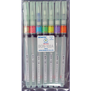 Bonkote BON-102A Flux Pen, Sample Pack, All Point Styles, ESD Safe, 7/pk