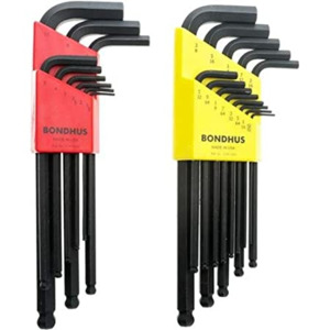 Bondhus 20196 Deluxe Hex Key Set L-Wrench Inch/Metric 21 Pc