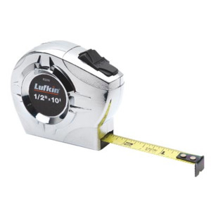 Lufkin P2210MEXN Tape Measure, 1/2 ft. x 10 ft., Metric/Decimal, Chrome, A36