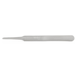 Weller-Erem 2ASASL Tweezers, Straight Flat Round Tip, Precision, 4.8"