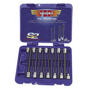 VIM Tools HXLM100-03 Socket Set Long Blade Hex Bit Metric 14 Pc