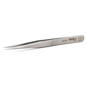Weller-Erem 3CSA Tweezers, Anti-Mag., Fine, Straight, Stainless Steel, 4.33"