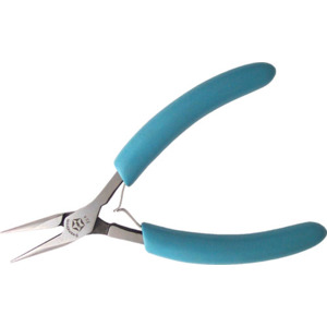 Swanstrom S324 Long Nose Plier, Smooth Jaw, Straight Tip, ESD, Ergonomic, Soft Grip, Slim, Blue