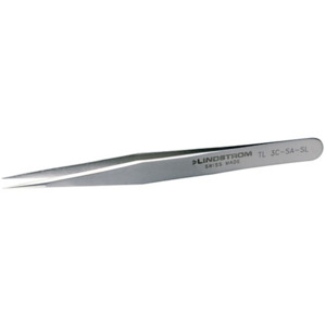 Lindstrom 3C-SA-SL Tweezers, ESD Safe, Straight, Fine, Pointed Tips, 4.33" OAL, Stainless Steel