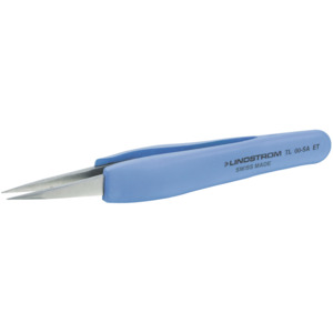Lindstrom 00-SA-ET Tweezers, Ergonomic, Straight, Style 00, Anti-Mag, ESD, 4.72", Stainless Steel
