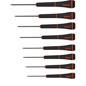 Eklind 92500 Precision Screwdriver Set, SAE, Ball-Hex Series, w/pouch, Range .050-5/32, Set, 8 PC