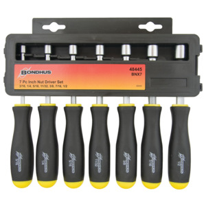 Bondhus 48445 Set of 7 Hollow Shaft SAE Nutdrivers