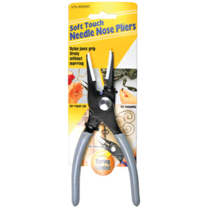 BestWay Tools 95680 Long Nose Slip Joint Spring-Loaded Pliers w/Soft Nylon Jaws