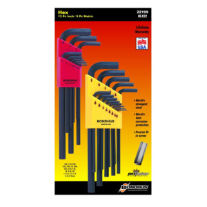 Bondhus 22199 ProGuard™ HLX22B 22-Piece Hex Combo Set (SAE and Metric)