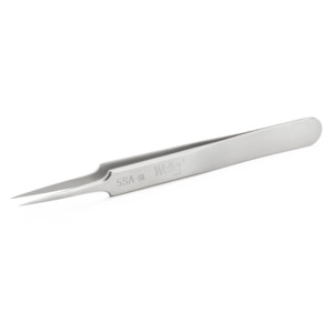Weller-Erem 5SASL Tweezers, Style 5s, Super Fine, Tapered, Straight, Stainless Steel, 4.528"