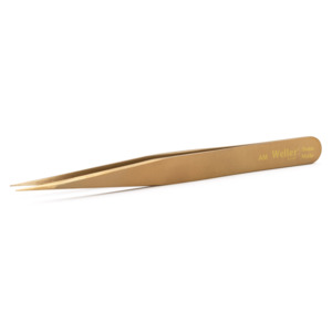 Weller-Erem AM Tweezers, Straight, Pointed Tip, Brass, Precision, 5", Non-Sparking