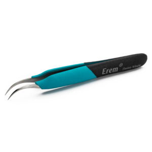 Weller-Erem E7SA Tweezers, ESD Safe, Curved Strong Tip, Precision, 4.7"